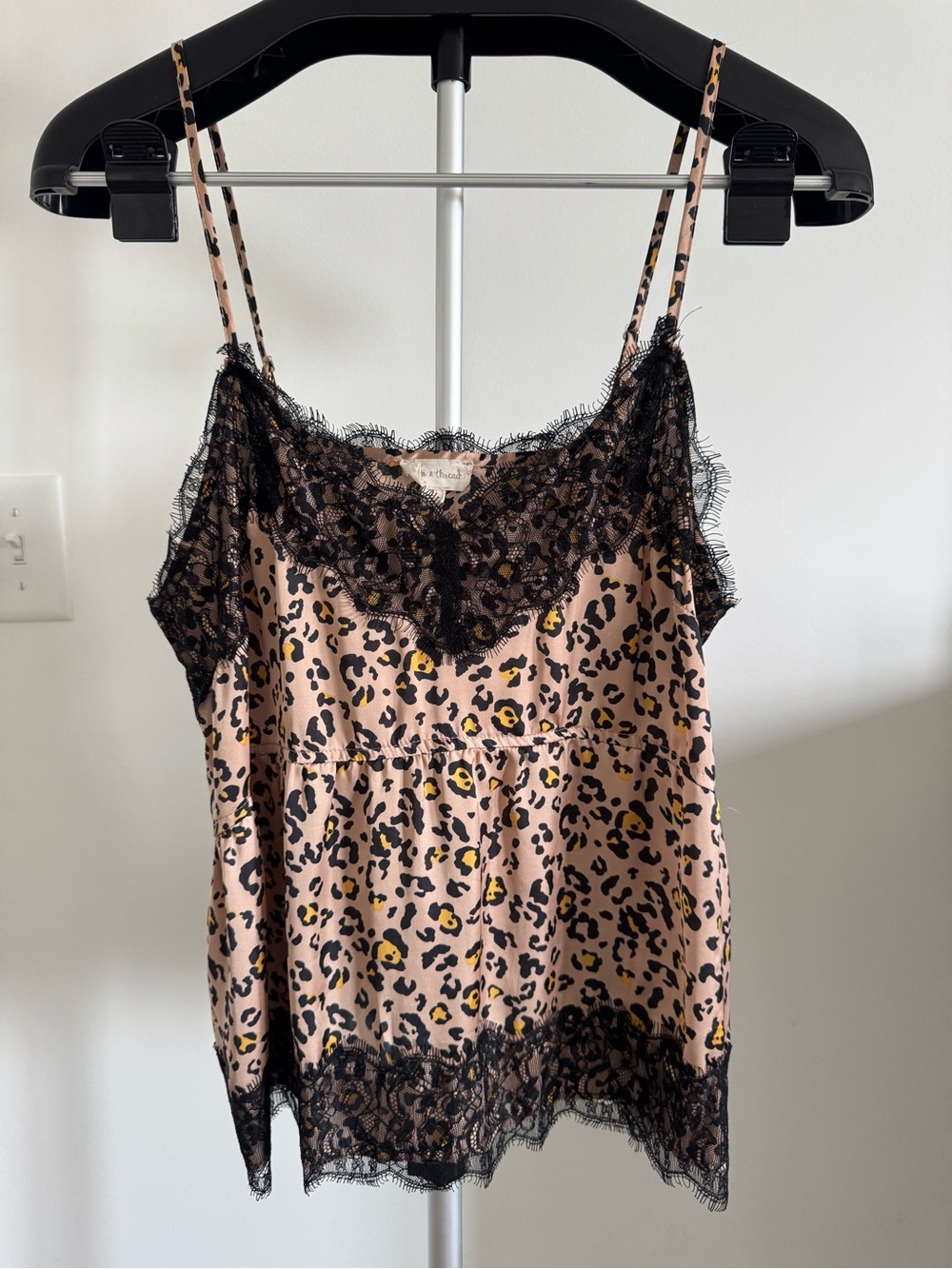 Hem & Thread Leopard Print Lace-Trim Cami